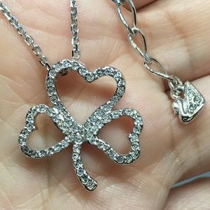 Signed SWAROVSKI Lucky Clover Necklace 872502 EUC